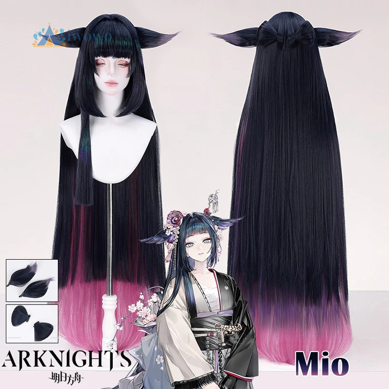 Cosplay Anime Pink Hair - Arknights Mio Cosplay Wig Purple Pink
