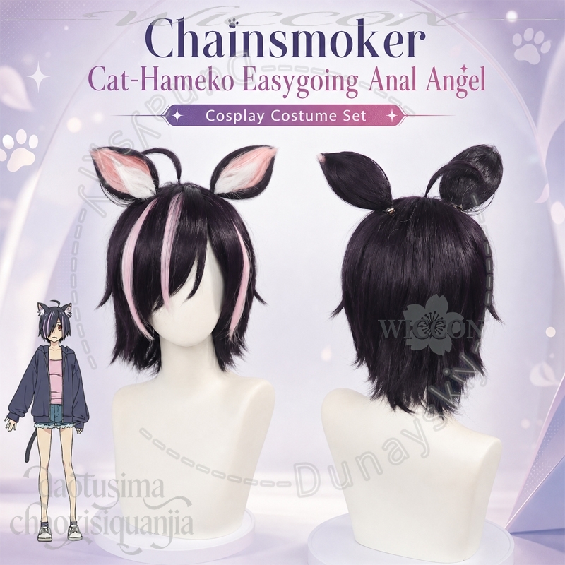 Anime Chainsmoker Cat Cosplay  - đánh giá và giá Cosplay Anime Pink Hair