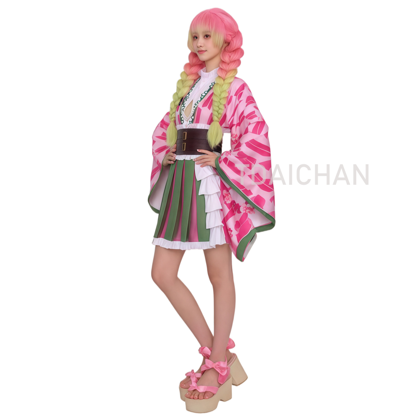Anime Kanroji Mitsuri Cosplay  - đánh giá và giá Cosplay Anime Pink Hair