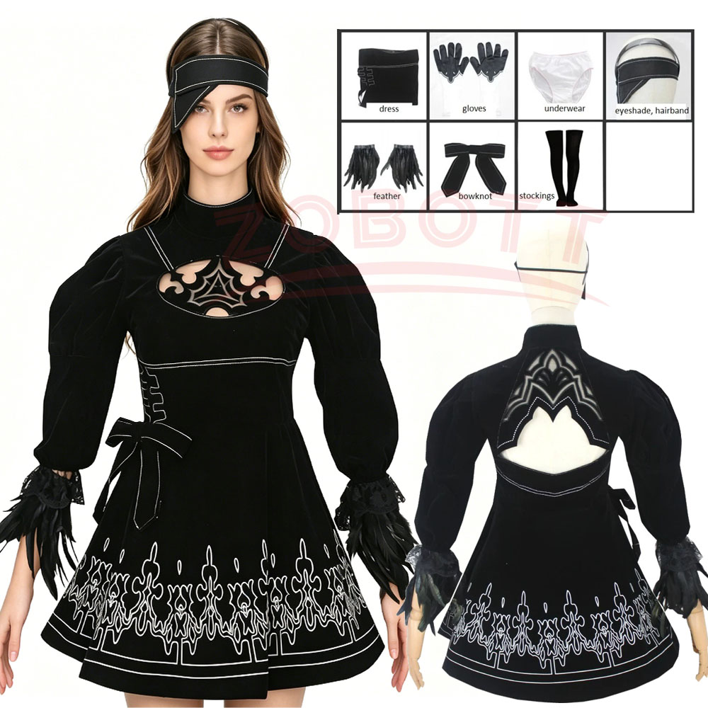 8PCS anime 2B Cosplay Costume  - đánh giá và giá Anime Cosplay Eyes